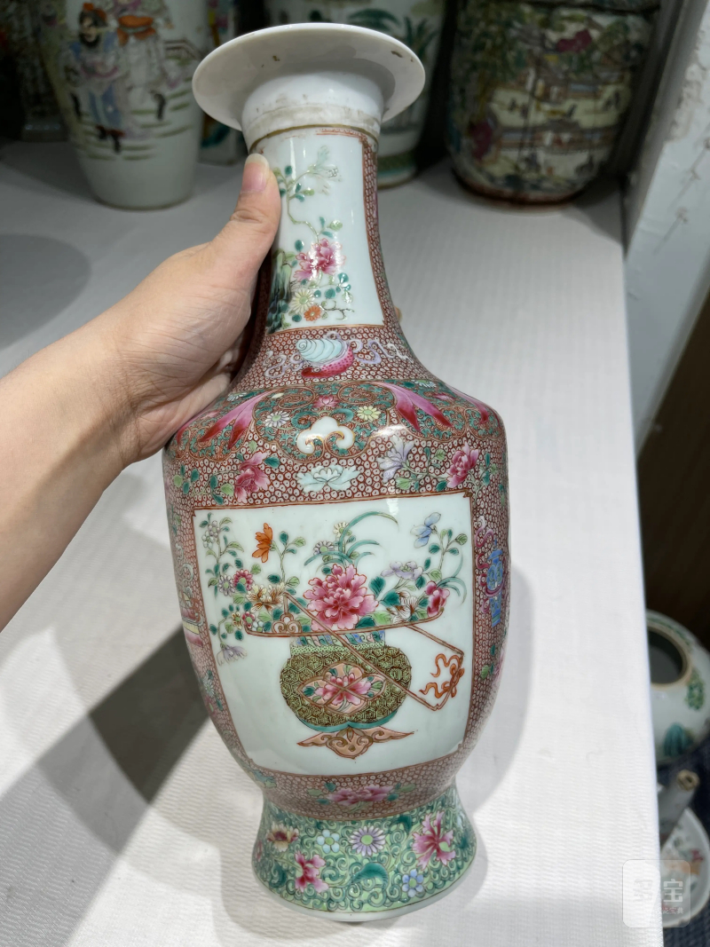清代 粉彩花鸟纹瓶一组二十一件 - 图75